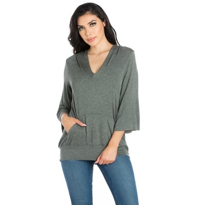 24seven Comfort Apparel Womens Trendy Oversized Fashion Hoodie Top