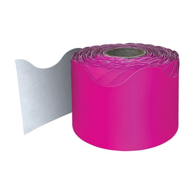 Carson Dellosa Education Hot Pink Rolled Scalloped Border, 65 Feet (Pack of 2)