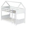 NicBex Twin over Twin Bunk Bed House Shape Wooden Bed Frame with Headboard, Ladder and Full Length Guardrail, No Box Spring Required - 3 of 4