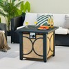 Costway 28 Inch Square Propane Gas Fire Pit Table with Fire Glasses &Rain Cover 50,000 BTU - 4 of 4