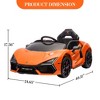 12V Kids Ride On Car with Remote Control, Battery Powered Sports Car Toy with Dual 25W Motors, Spring Suspension, Headlight, Music for Toddler 3+ - 3 of 4