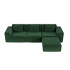 118" Corduroy Velvet Modular 3-Seater Sectional Sofa with Footrest - 3 of 4