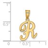 Black Bow Jewelry 14k Yellow Gold, Mimi Collection, Small Script Initial R Pendant - 4 of 4