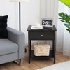 Costway Nightstand with Drawer Storage Shelf Wooden Bedside Sofa Side Table White\Brown - 3 of 4