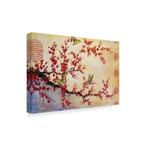 Trademark Fine Art - Jean Plout Butterfly Blossoms Asian Matted Framed Art - 1 of 3