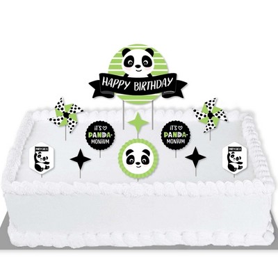 Big Dot of Happiness Party Like a Panda Bear - Birthday Party Cake Decorating Kit - Happy Birthday Cake Topper Set - 11 Pieces