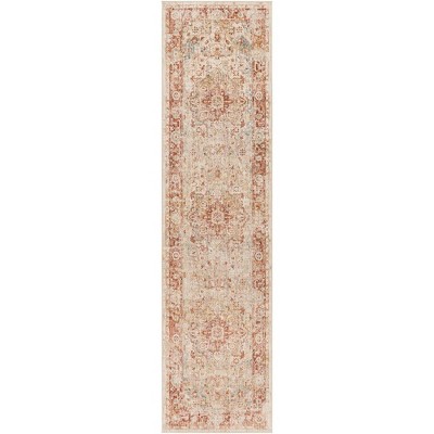 Mark & Day Harcourt 2'7"x10' Runner Woven Indoor Area Rugs Rust: Traditional Medallion, Stain-Resistant, Pet Friendly