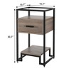 Whizmax Nightstand Set of 2, Mid Century Modern End Table with 3-Tier Storage & Tempered Glass Top and Storage Drawer for Bedroom, Live Room - 2 of 4