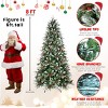 Snow Xmas Tree with Red Berries, Pine Cones, Tips, PVC Branches, Artificial Christmas Tree Hinged Holiday Tree for Indoor Décor - Koiai - 4 of 4