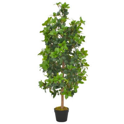 vidaXL Artificial Plant Green and Brown Polyester & Wood Medium