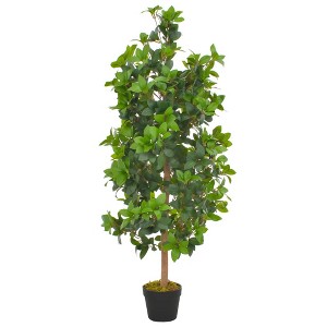 vidaXL Artificial Plant Green and Brown Polyester & Wood Medium - 1 of 2