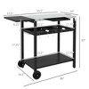 MOEPISY Outdoor Outdoor Bar Cart with Stainless Steel Tabletop, Kitchen Island with Wheels, 2 Tiers and Seasoning Shelf - 4 of 4