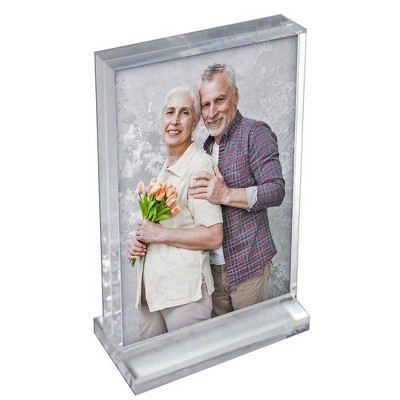 Azar Displays The Imperial Collection: Acrylic Block Frame On Acrylic Base,  Vertical 5w X 7h : Target