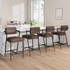 coucheta PU Leather Bar Stools Set of 2 w/Backrest and Footrest,27" Tall Bar Chairs with Thick Cushion & Thickened Metal Legs - 4 of 4