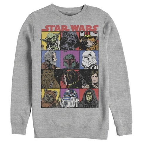 Men's Star Wars Comic Strip Cartoon Group Sweatshirt - Athletic Heather -  Small : Target