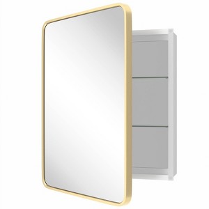 WallBeyond Aluminum Rectangle Corner Door Cabinet Wall Mirror - 1 of 4
