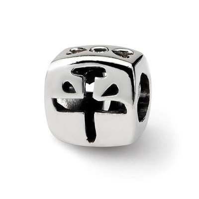 Black Bow Jewelry Sterling Silver Chinese Peace Bead Charm