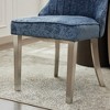 Okak Chenille Dining Chairs Set of 2, Modern Kitchen Chairs with Comfy Fabric Upholstered, Accent Chairs with Stainless Steel Plating Legs - 3 of 4