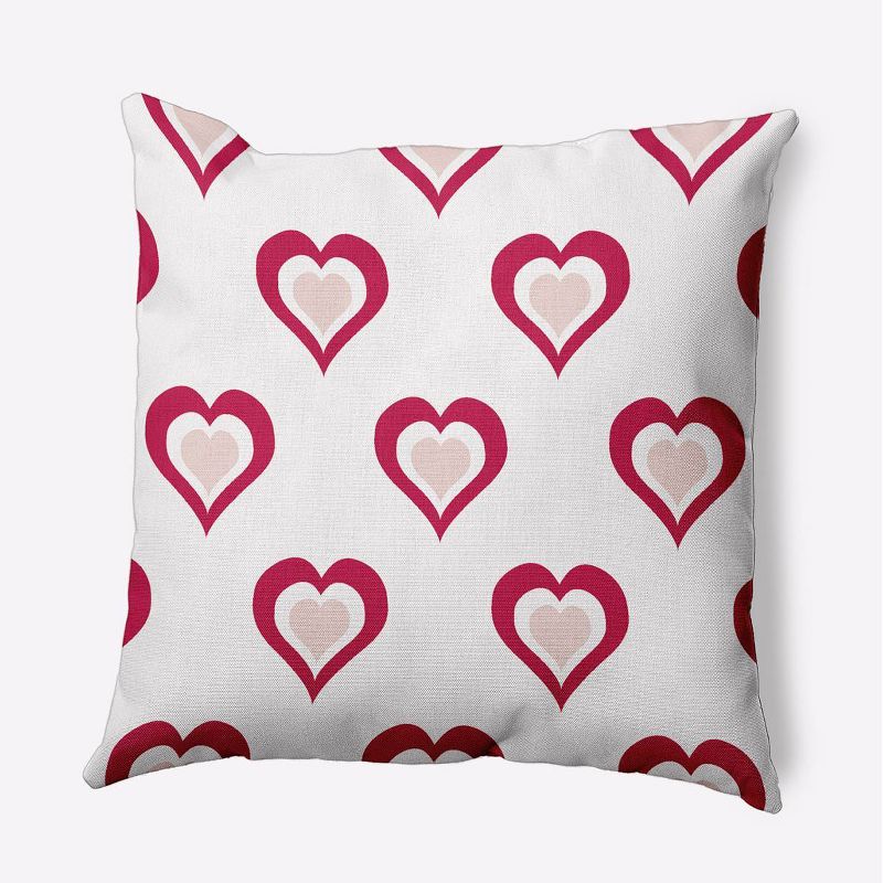 16&#34;x16&#34; Valentine&#39;s Day Burning Love Square Throw Pillow Bold Pink - e by design, 1 of 7