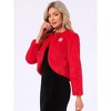 INSPIRE CHIC Women's Winter Open Front Short Faux Fur Jacket - 4 of 4