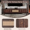 Modern TV Stand for 75" TVs,Solid Wood Media Console with Rattan Drawer & Sliding Doors,Entertainment Center–The Pop Home - 3 of 4