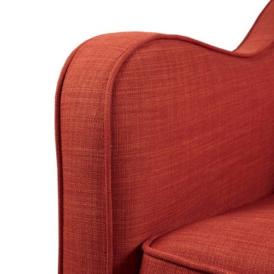 Warm Orange Swivel Accent Chair with Black Metal Base