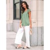 Women's Lace Top Pleated Short Sleeve Flowy Blouse Summer Loose Business Casual Dressy Shirts - 3 of 4