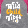 Girls' - Instant Message - Vibes Wild Child Shirt Tail Raglan Graphic T-shirt - 2 of 4