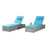 Okak 2-Piece Outdoor PE Wicker Lounge Chair Set,Handwoven Waterproof Chaise Loungers with 5-Position Adjustable for Garden,Deck,Poolside - 2 of 4