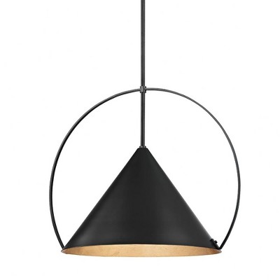 Mari Black and Gold Leaf Indoor/Outdoor Metal Pendant Light