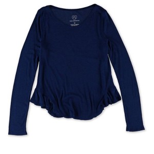 Aeropostale Girls Ribbed Flutter-Hem Basic T-Shirt - 1 of 1