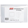 JAM Paper 10" x 15" 13 Pocket Plastic Expanding File Folder - Legal Size - Clear: Accordion Style, 100 Sheet Capacity - 3 of 4