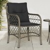 vidaXL Patio Chairs with Cushions - Gray Poly Rattan Outdoor Garden Furniture, Comfortable Seating with Washable Cushion Covers, 23" x 26.4" x 33.9" - 2 of 4