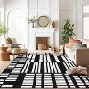 World Rug Gallery Black Ivory Geometric Blocks Indoor Area Rug - 2 of 4