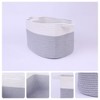 Unique Bargains Woven Handcrafted Cotton Rope Decorative Storage Basket 19" x 13.5" x 11" - 3 of 4
