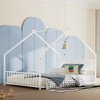 NicBex Twin/Full House Bed Frame with Roof & Colorful Lights,Modern Floor Platform Bed for Kids Room,Bedroom,No Box Spring Needed - 3 of 4