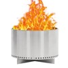 20.5 Inch Smokeless Fire Pit, Portable Outdoor Fire Pit Stove, Wood Burning Fire Pits, Stainless Steel Stove with Handle & Star Cutouts, Ash Pan - 3 of 4