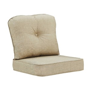 Oakland Living 2pc Deep Seating Outdoor Cushion Set with Ties Tan: All-Weather, Removable Cover, High-Density Foam - 1 of 4