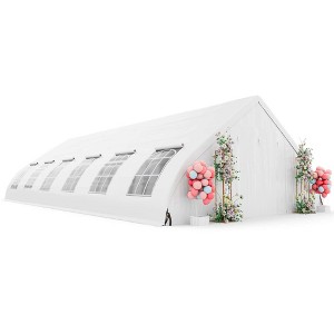 Costway 20'X40' Peach Shaped Party Tent Heavy-duty Wedding Canopy with Zipper Doors - 1 of 4