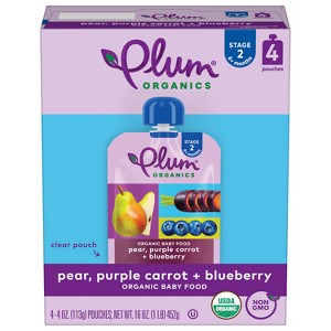Plum Organics Pear Purple Carrot & Blueberry Baby Food Pouch - (Select Count) - 1 of 4