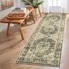Boho Printed Area Rug with Rubber Backing Washable Rug Low Pile Rugs Vintage Medallion Foldable Indoor Carpet for Living Room Bedroom Office - 2 of 4