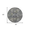 Charcoal Gray And Ivory Oriental Washable Indoor Outdoor Area Rug - 3 of 4