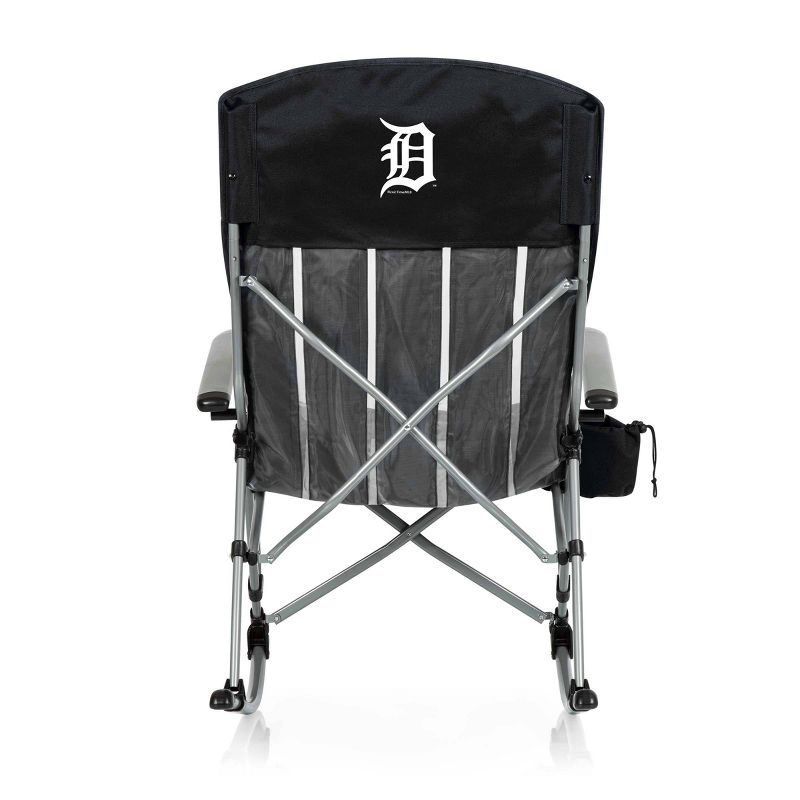 MLB Detroit Tigers Outdoor Rocking Camp Chair - Black, 3 of 7