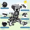 Acekool 7-in-1 Folding Toddler Tricycle with Adjustable Push Handle, Safety Harness, Brake, Rotatable Seat, Canopy, Storage & Cup Holder for Ages 1-5 - 4 of 4