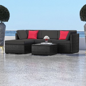 Nestl Outdoor Patio Furniture Set, 5 Piece  Wicker Patio Furniture Sets with Coffee Table - 1 of 4
