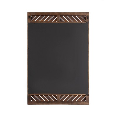 Mezzeta Brown Wood Chevron 24"x36" Rectangular Wall Mirror