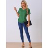 cheibear Womens Rayon Sleep T Shirt V Neck Pajamas Top - 3 of 4