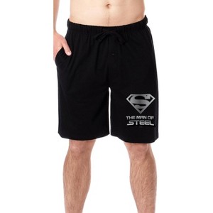DC Comics Mens' Superman The Man Of Steel Character Sleep Pajama Shorts Black - 1 of 3