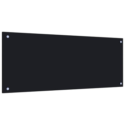 vidaXL Kitchen Backsplash Black 39.4 in.x15.7 in. Tempered Glass
