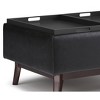 Owen - Tray Top Small Coffee Table Storage Ottoman - Distressed Black - 3 of 4